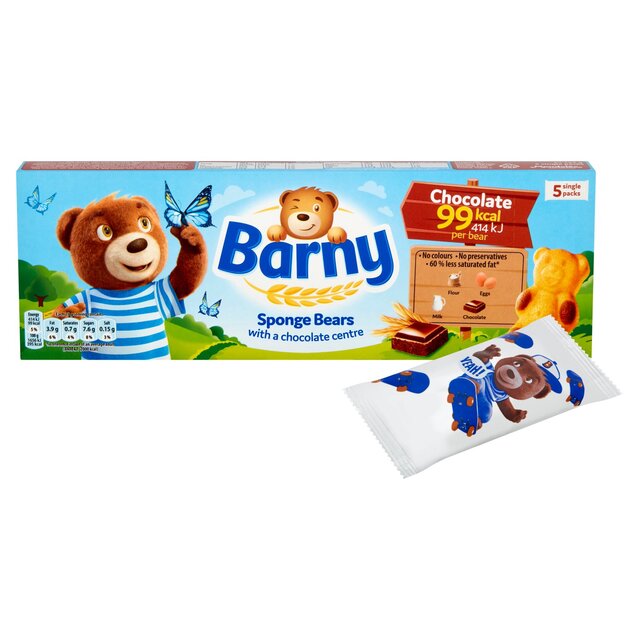 Barny Schokoladenschwamm Bär 5 Pack Multipack 125g