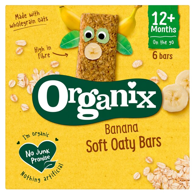 Organix Banana Organic Doft Oaty Snacks Bars Multipack 6 x 30g