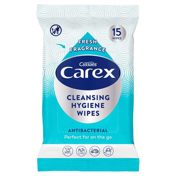 Carex Antibacterial Cleansing Hygiene Wipes 15 per pack