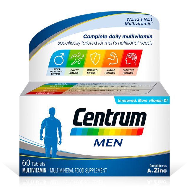 Multivitamine et compléments pour hommes centrums 60 par paquet
