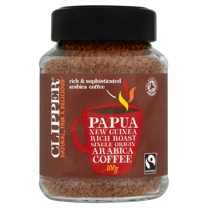 Clipper Fairtrade Organic Instant Papouasie Nouvelle-Guinée Café 100g