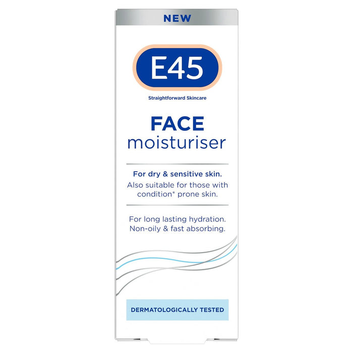 E45 Gesichtsfeuchtigkeitscreme für trockene und empfindliche Haut 50 ml