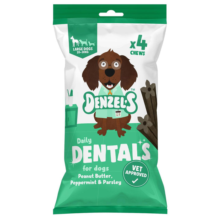 Denzels tägliche Dentale für große Hunde Erdnussbutter Pfeffermint & Petersilie 120g