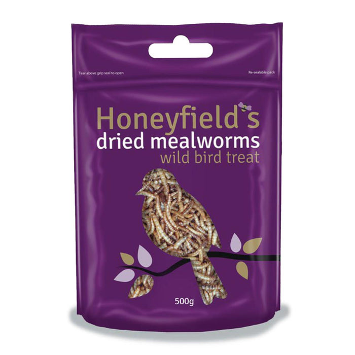 Honeyfields getrocknete Mahlzeitenwürmer für wilde Vögel 500 g