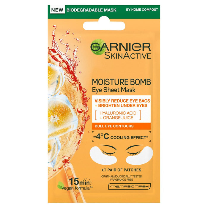 Garnier Eye Sheet Mask ácido hialuroico y jugo de naranja 6G 6G