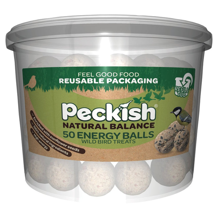 Peskish Natural Balance Energy Suet Fat Balls para aves silvestres 50 por paquete